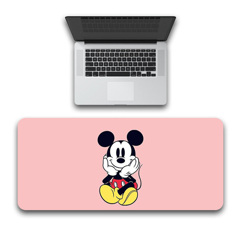 Pink Mickey Mouse Pad 80X30 Cm Besar Minnie Gamer Tikar Tahan Air Meja Tikar Komputer Mousepad Keyboard Cover Meja hadiah Ulang Tahun