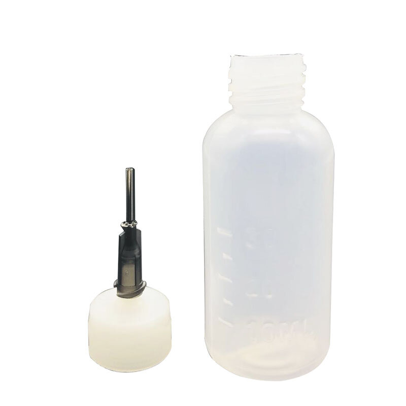 Dispensador de agujas de polietileno transparente, botella para pasta fundente de soldadura de colofonia, 11 agujas, 30ml