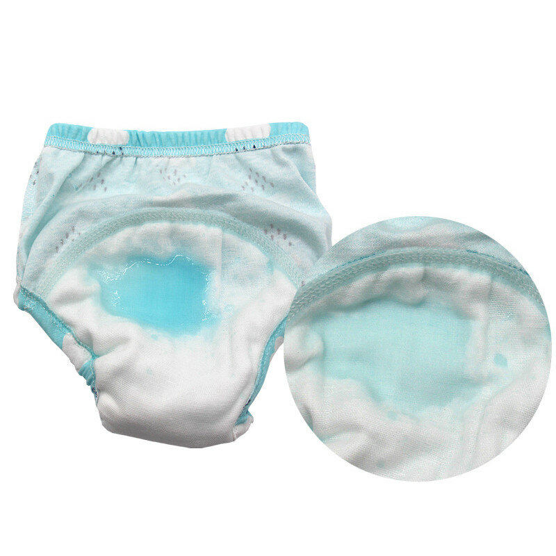 Водонепроницаемые тренировочные штаны для младенцев, нижние хлопковые Моющиеся Многоразовые трусики с регулируемой промежностью, 6 слоев