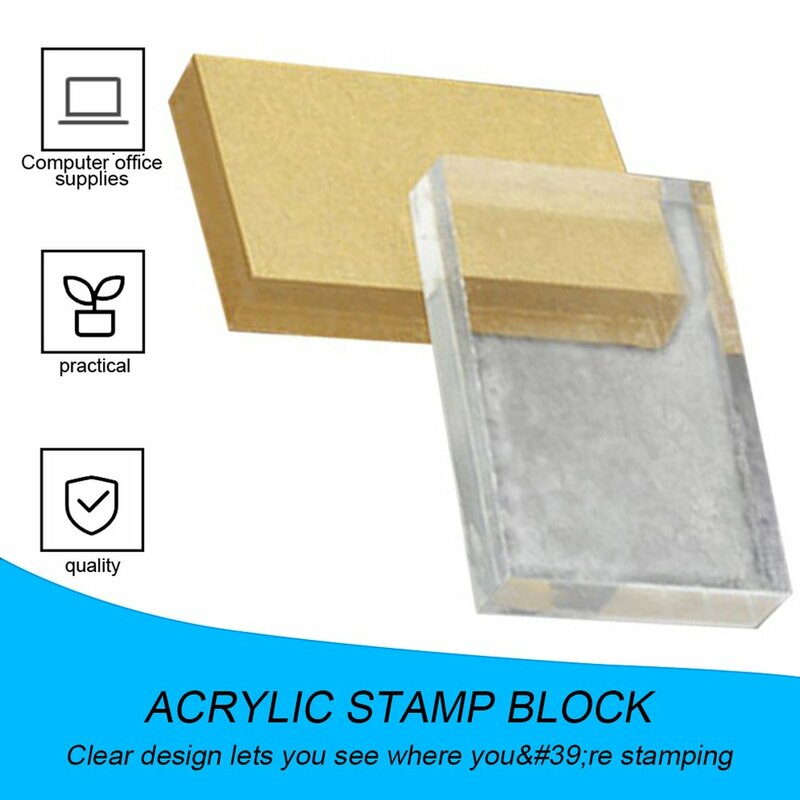 Bloco de carimbo acrílico transparente leve forma retangular diy scrapbooking cor processo selo bloco ferramentas para cartões