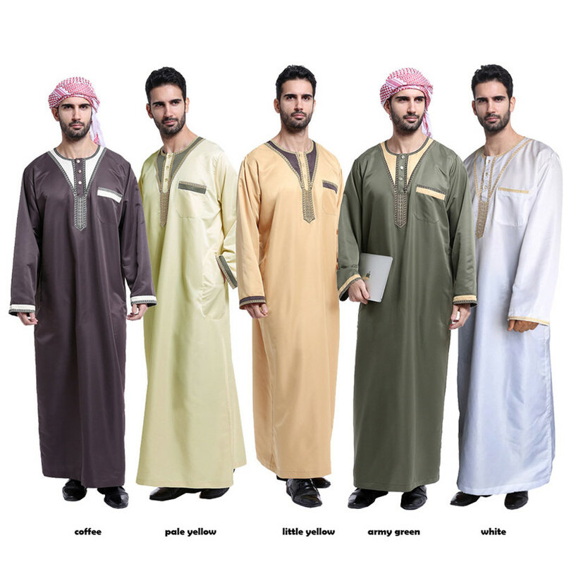 아랍 의류 남성 면화 thobe 남성 이슬람 의류 남성 이슬람 남성 모자