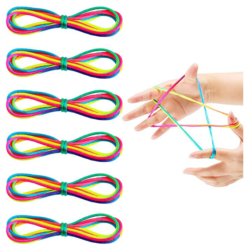 Cuerda de arcoíris de 3 piezas Para niños, juego de cuerdas Para los dedos, Regalos divertidos, recuerdos de fiesta de cumpleaños, Juegos Para Niñas, Kinder, Spiele