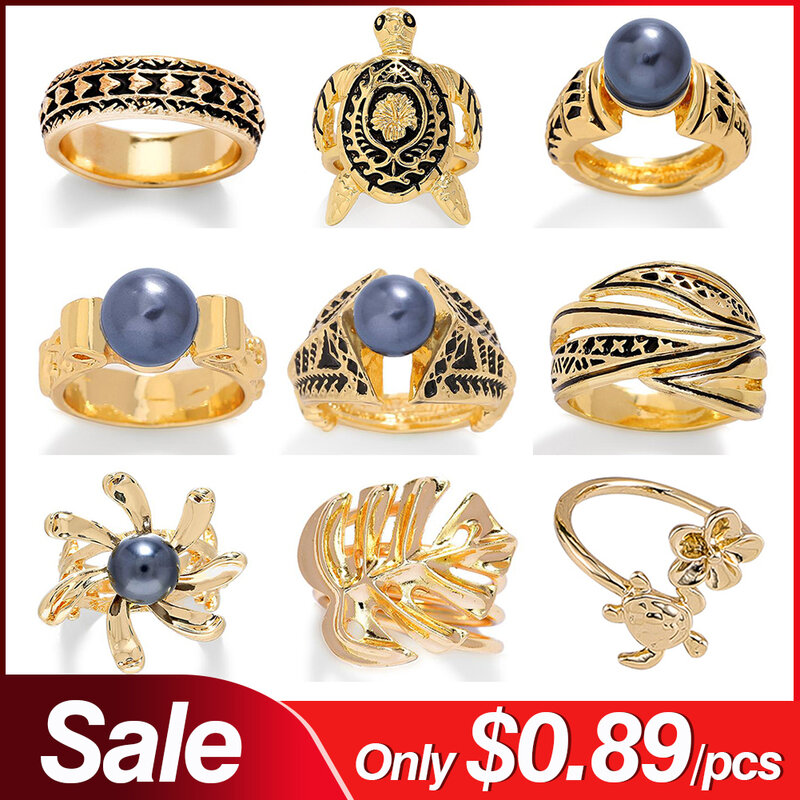 Koop Sophiaxuan Vintage Parel Ring Vrouwen Vergulde Ring Trend Sieraden Party Geometrische Ringen Accessorise Voor Vrouwen Bruiloft