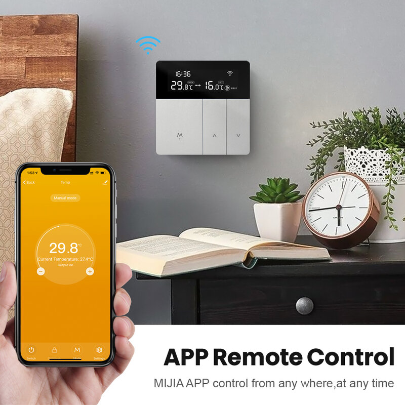 AVATTO-termostato inteligente WiFi, controlador de temperatura, 100-240 V, Control remoto por aplicación Tuya, funciona con Alexa, Google Home, Yandex, Alice