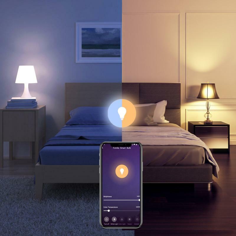 Bombilla inteligente LED con Wifi, lámpara de ahorro de energía RGB + CCT, iluminación interior regulable, Control de voz inteligente, funciona con Alexa y Google Home