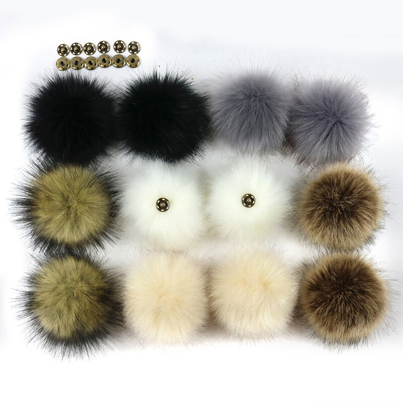 8-10cm Pompon in pelliccia sintetica fai-da-te Pompon in pelliccia di volpe Pompon in pelliccia naturale per cappelli borse scarpe accessori forniture artigianali
