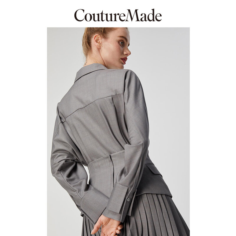 Vero Moda CoutureMade 여성용 배트 윙 슬리브 2 단 커프스 턴 다운 칼라 셔츠 | 319405509