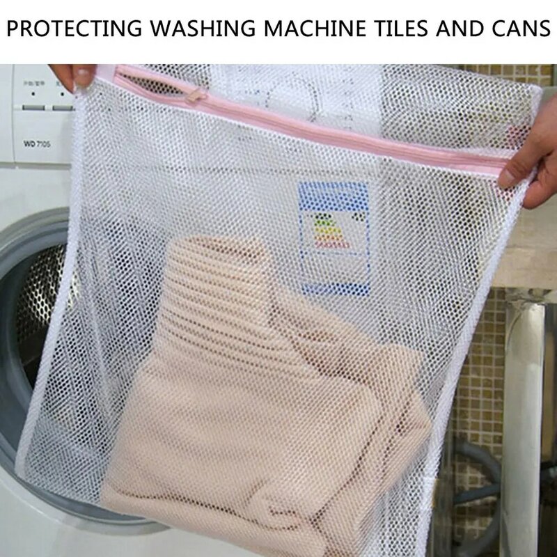 Rede de malha de nylon com zíper, sacos de roupa para lavagem de roupas, máquina de lavar roupas, sutiã, bolsas de lavagem para casa