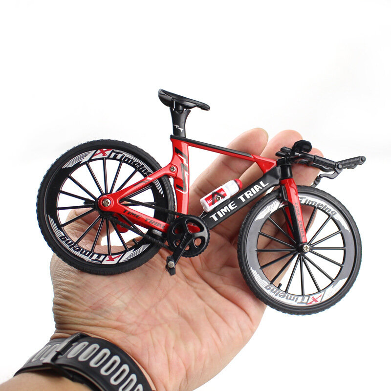 Mini 1:10 Paduan Sepeda Model Diecast Logam Jari Sepeda Gunung Balap Mainan Tikungan Jalan Simulasi Koleksi Mainan untuk Anak-anak