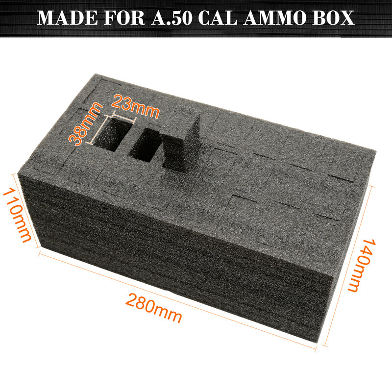 24 Pistol Magazine Holder Foam for Plastic .50Cal Ammo Can Insert Steel 50 Caliber Ammunition Box (M2A1) Replaces Gun Clip Pouch