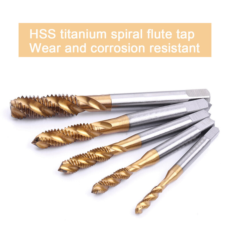 2pcs/set M3 High Speed Steel HSS Screw Thread Metric Spiral Hand Plug Tap Kit Titanium Screw Tap Drill Bits Hand Tools