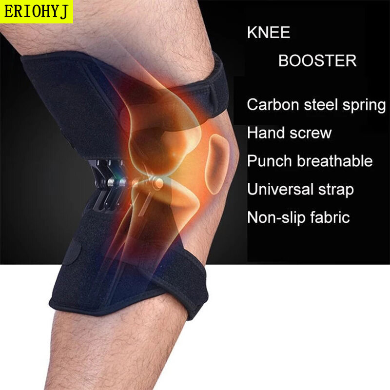 Knee Protector Joint Support Knee Pads Breathable Non-Slip Power Lift Knee Pads Rebound Spring Force Knee Booster Tendon Brace