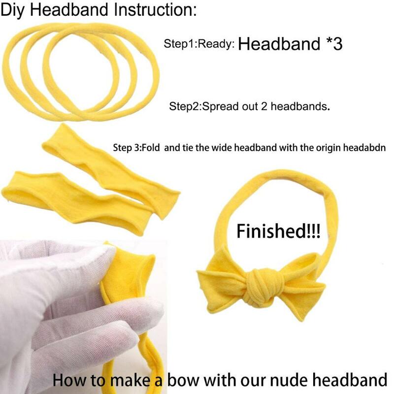 200pcs 25 cores extremamente macio mão elástica nylon headbands para bebês recém-nascidos diy artesanato projeto