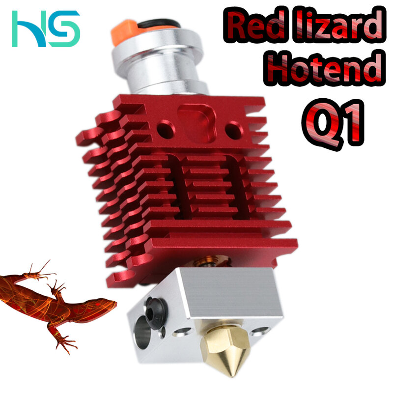 Red Kadal Q1 Radiator Ultra Presisi 3D Printer Extruder Kompatibel dengan V6 Hotend dan CR10 Ender 3 Hotend Adapter