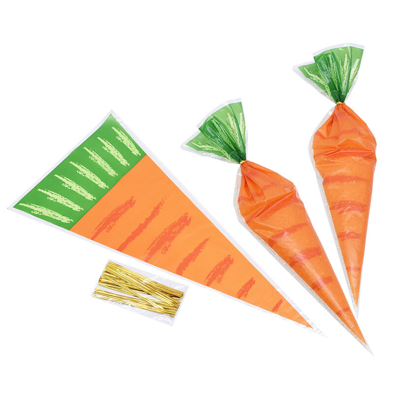 30 шт милый кролик Бумага открытка Пластик прозрачный морковь конфеты сумка Еда сумка Baby Shower коробка конфет День рожден