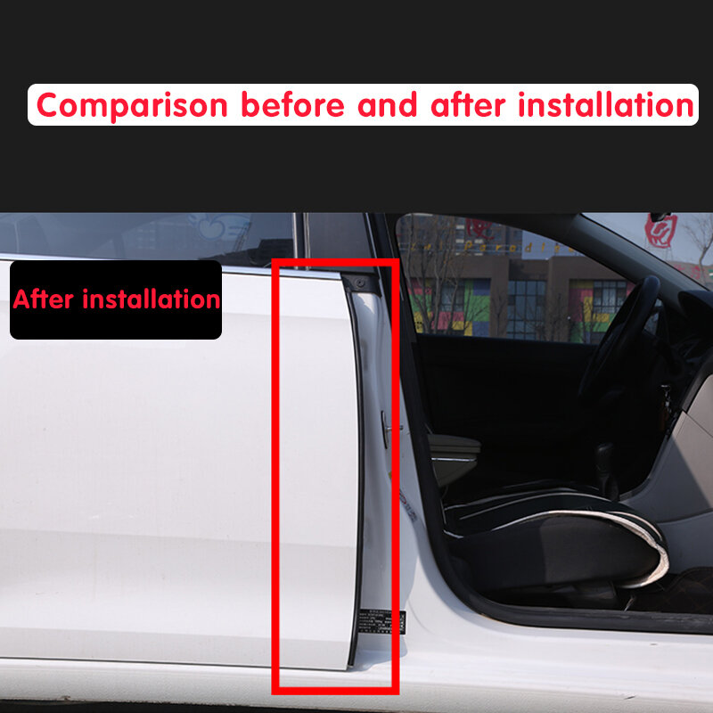 Joint d'étanchéité en caoutchouc pour porte de voiture, 2 pièces, bande d'étanchéité pour Protection du pilier B