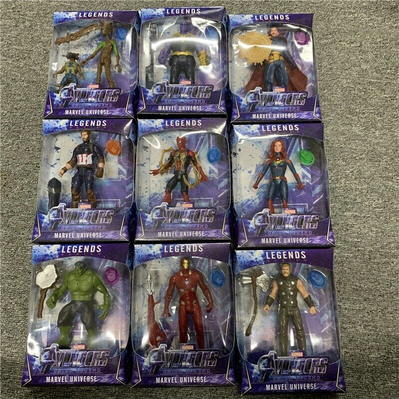 LED Thanos czarna pantera dzieci marvel kapitan ameryka Thor Iron Man Hulk Avengers zabawki figurki akcji lalka model