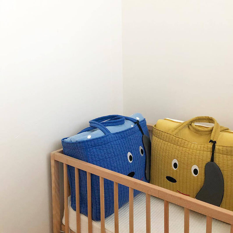 MILANCEL 2022 ربيع جديد أكياس حفاظات القطن عالية السعة حقيبة التخزين الكورية حقيبة السفر موضة الرضع أمي أكياس