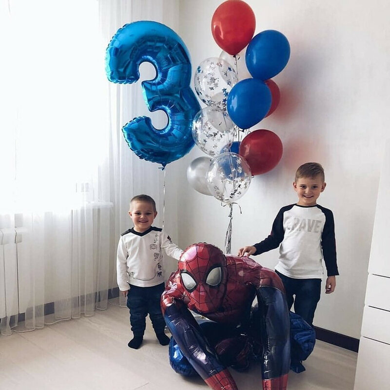 Grote 3D Spiderman Iron Man Hero Aluminiumfolie Ballonnen Verjaardagsfeestje Decoraties Kids Cartoon Baby Shower Benodigdheden Gift Globos
