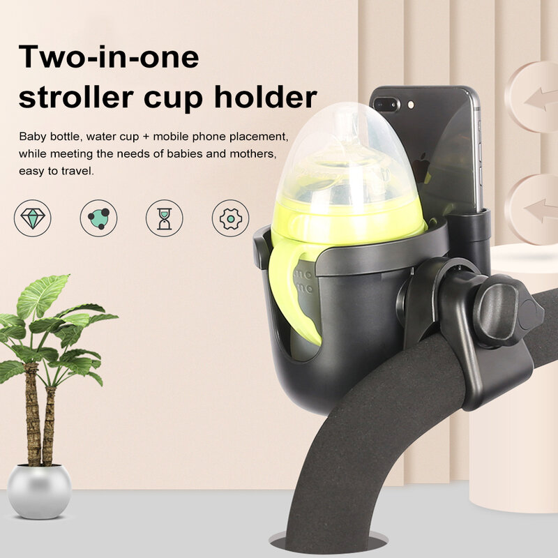 Stroller Cup Holder Universal Cup Holder 2 In 1 Bottle Holder Infant Cup Holder For Buggy Pushchair Wheelchair Bike And More