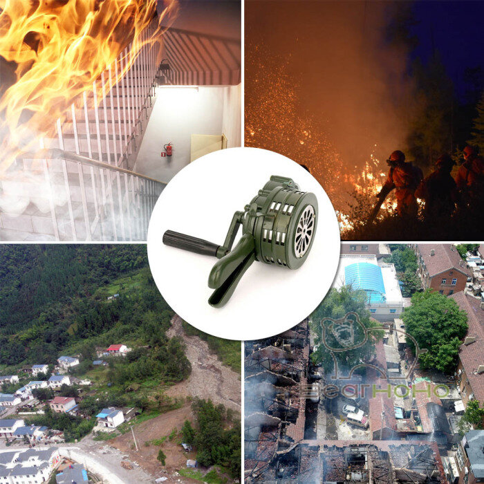 Alarma Manual de Metal de 110dB, sirena de manivela Manual, bocina de advertencia de seguridad de emergencia para prevención de inundación de incendios