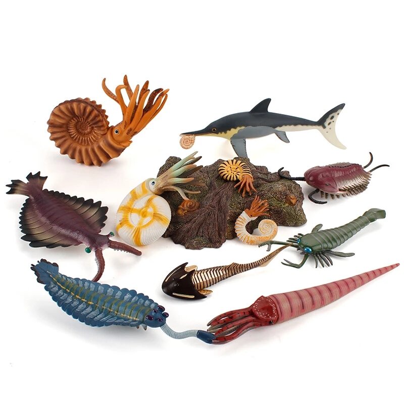 جديد حار الحياة البحرية القديمة محاكاة الحيوانات البحرية نوتيلوس Anomalocaris ichthyosaur تريلوبيتس ألعاب شخصيات الحركة هدية نموذج طفل