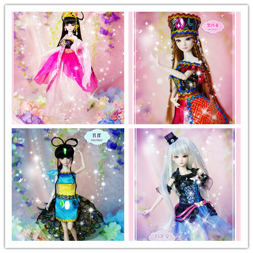 Poupées de princesse originales, jouets pour filles, cadeaux d'anniversaire, poupées bjd blyth, avec maquillage, robe, corps Chaussures