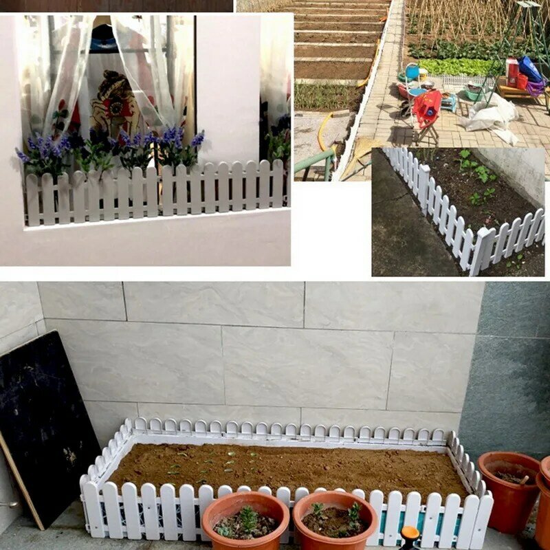 5 uds cerca de plástico patio interior valla de jardín flor jardín vegetal pequeña valla DIY decoración de Navidad