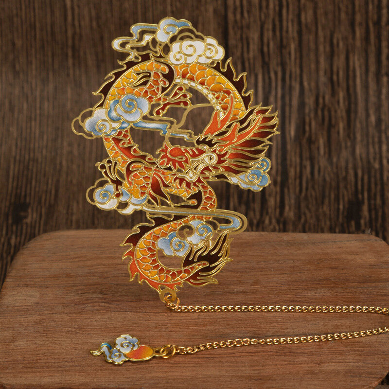 Segnalibro in metallo di lusso stile cinese retrò forma di animale cancelleria regalo creativo insegnante studente scuola forniture per ufficio