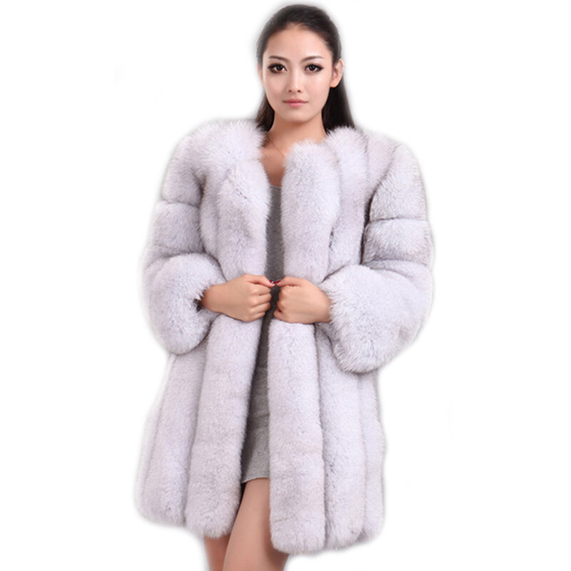 Hjqjljls 2022 Winter Nieuwe Mode Vrouwen Lange Faux Bontjas Vrouwelijke Fuzzy Bontjas Winter Dikke Warme Pluizige Kunstmatige Bont jas