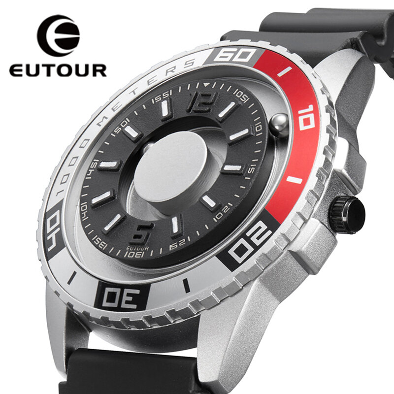 EUTOUR-Relógio masculino de quartzo em metal magnético, piloto original, moda esportiva multifuncional, relógio impermeável simples, pulseira de aço inoxidável