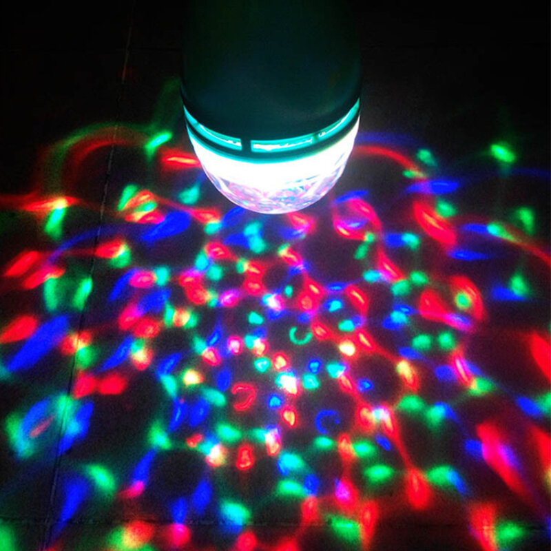 Ampoule LED RVB rotative pour la maison, lampe de scène clignotante colorée, budgétaire d'ampoule Chang stroboscopique, lumière ambiante pour bar et fête