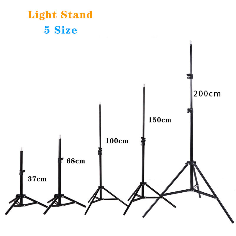 200cm fotografia tripé suportes de luz com 1/4 cabeça de parafuso ajustável suporte de luz foto tripé para o telefone anel luz photo studio