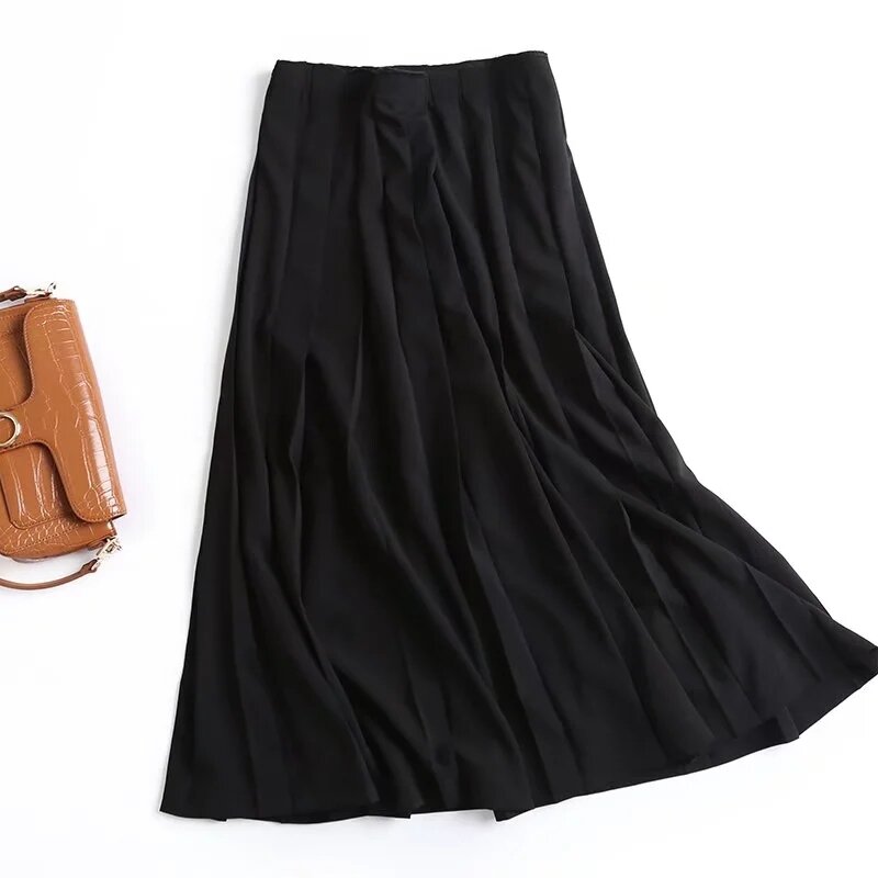 Jenny & Chandler-Faldas plisadas de cintura alta para Mujer, Faldas largas de oficina, estilo inglés, a la Moda, Invierno