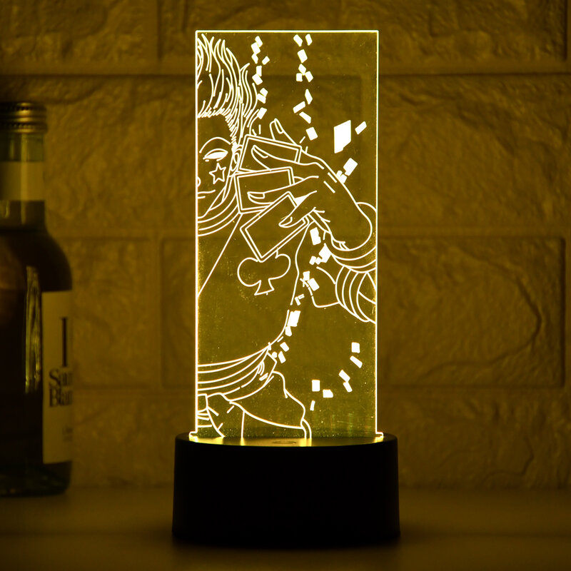 Hisoka-Lámpara de noche con imagen 3D de Hunter x Hunter, luz LED con temática de Manga japonesa, regalo de Navidad para fanáticos del Anime, decoración de dormitorio