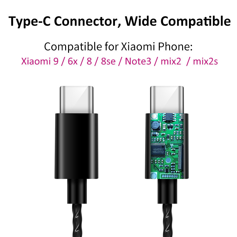 Typ-C Kopfhörer 4D Stereo Sound HIFI Kopfhörer für metall Sport Verdrahtet Ohrhörer für Xiaomi 8/9/ 8se/6X/Note2/mix2/mix2s