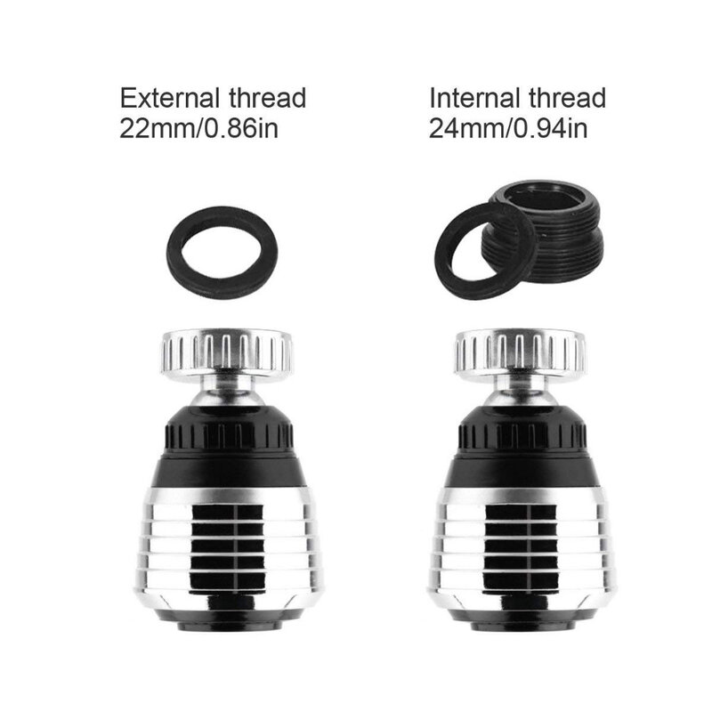 ZhangJi 360 Degree Kitchen Faucet Aerator 2 Modes adjustable Water Filter Diffuser Water Saving Nozzle Faucet Connector Shower
