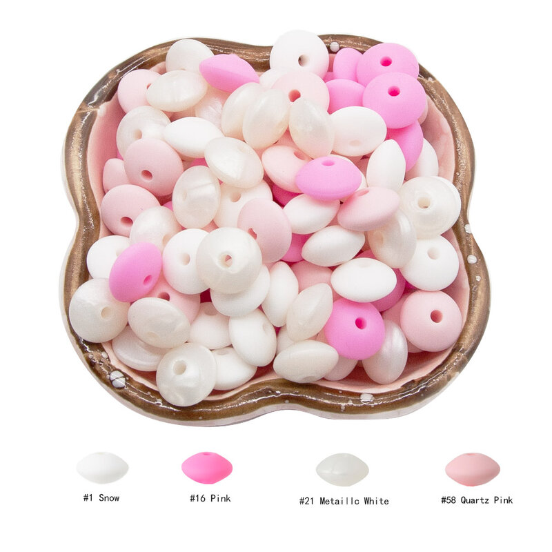 Cute-idea – perles en Silicone de 12MM, perles de lentilles de qualité alimentaire pour bébé, chaîne de sucette, pendentif sans BPA, jouets de dentition écologiques pour bébé, 20 pièces