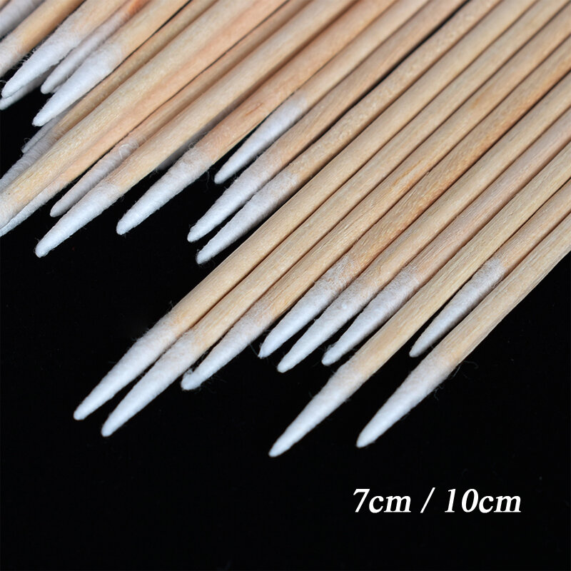 1000 ピース/ロット使い捨て Microbalding 綿棒アクセサリー 7/10 センチメートル木製ハンドル綿棒ためアートメイクタトゥー眉毛