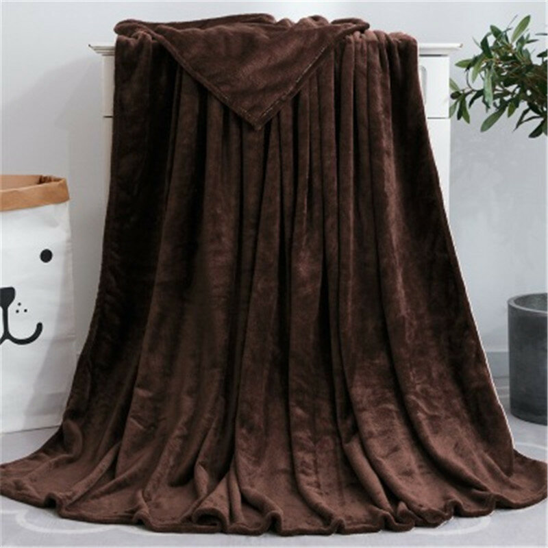 Solid Soft Living Room Bedroom Air-conditioning Bed Blanket, Sofa Bed Baby Blanket Solid Color Warm Protection Knee