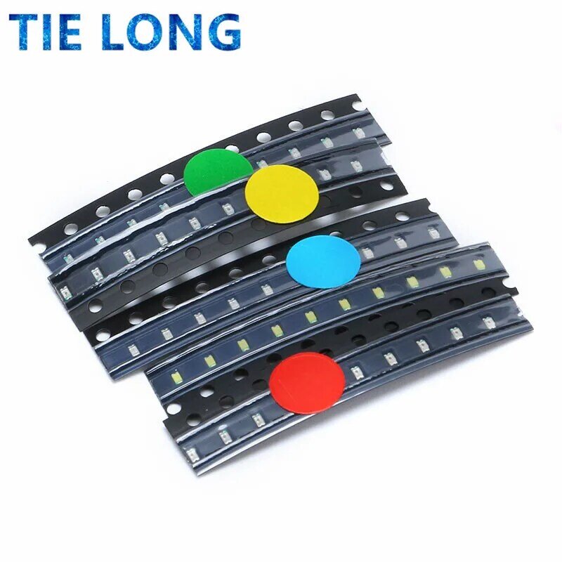 Kit de led SMD 100 de 5 colores, diodo de luz LED rojo/verde/azul/amarillo/blanco, 0805 piezas, envío gratis, 20 unidades KIT