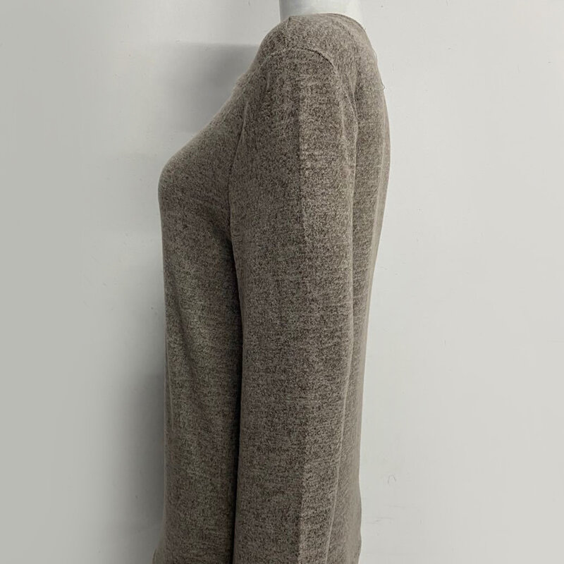 เสื้อผู้หญิงCasual Solid Sweatshirtเสื้อแขนยาวกระเป๋าแยกHem Tunic Блузка Женская Ropa De Mujer 2020
