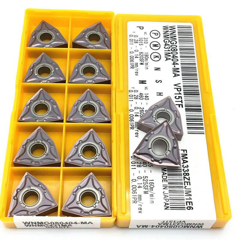 10PCS inserts MA MA UE6020 inserti in metallo duro utensili per tornitura esterna inserti per tornitura in metallo utensili da taglio WNMG 080404