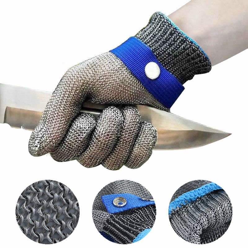 New 1 Pcs Cut Resistant Stainless Steel Gloves Working Safety Gloves Metal Mesh Anti Cutting For Butcher Worker