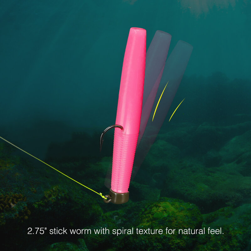 TSURINOYA-Ned Rig PTR Soft Flutuante Isca de Pesca, Iscas Artificiais Worm, Baixo Carpa Isca Finesse, 4.3g, 70mm, 10Pcs