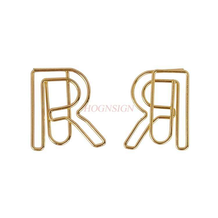 Trombone de dessin animé en or R, épingle en métal, rose, mignon, 12 pièces