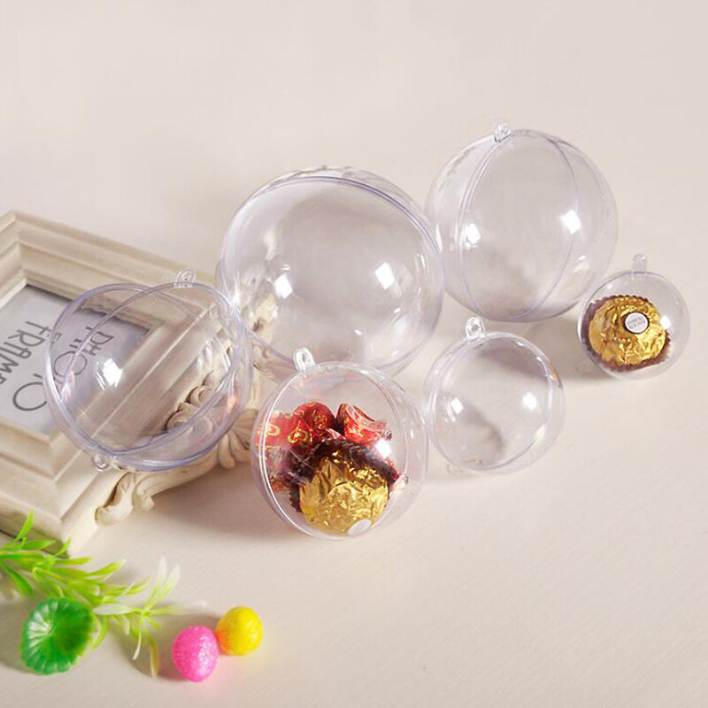 子供のための透明なプラスチック製の手工芸品ボール,クリスマス,結婚式,誕生日,パーティー用品,2個