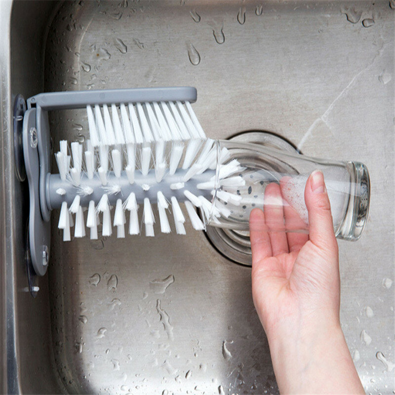 ล้างจานซิลิโคน Scrubber จานล้างฟองน้ำยางถุงมือขัดตัวทำความสะอาดห้องครัว