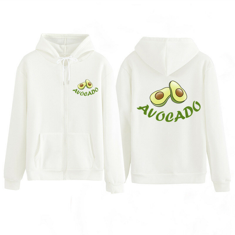 2020 mujeres recortadas hoodie niños pareja camisa fruta aguacate sudaderas primavera otoño cremallera sudadera pareja chaquetas