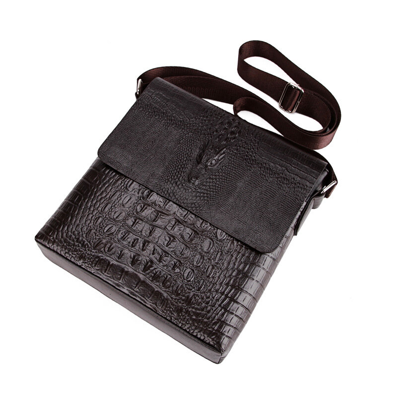 New Design Men's Shoulder Bag Casual Crossbody Bag Male Messenger Bag Soft Handbag Travel Bag for Man, Black & Brown